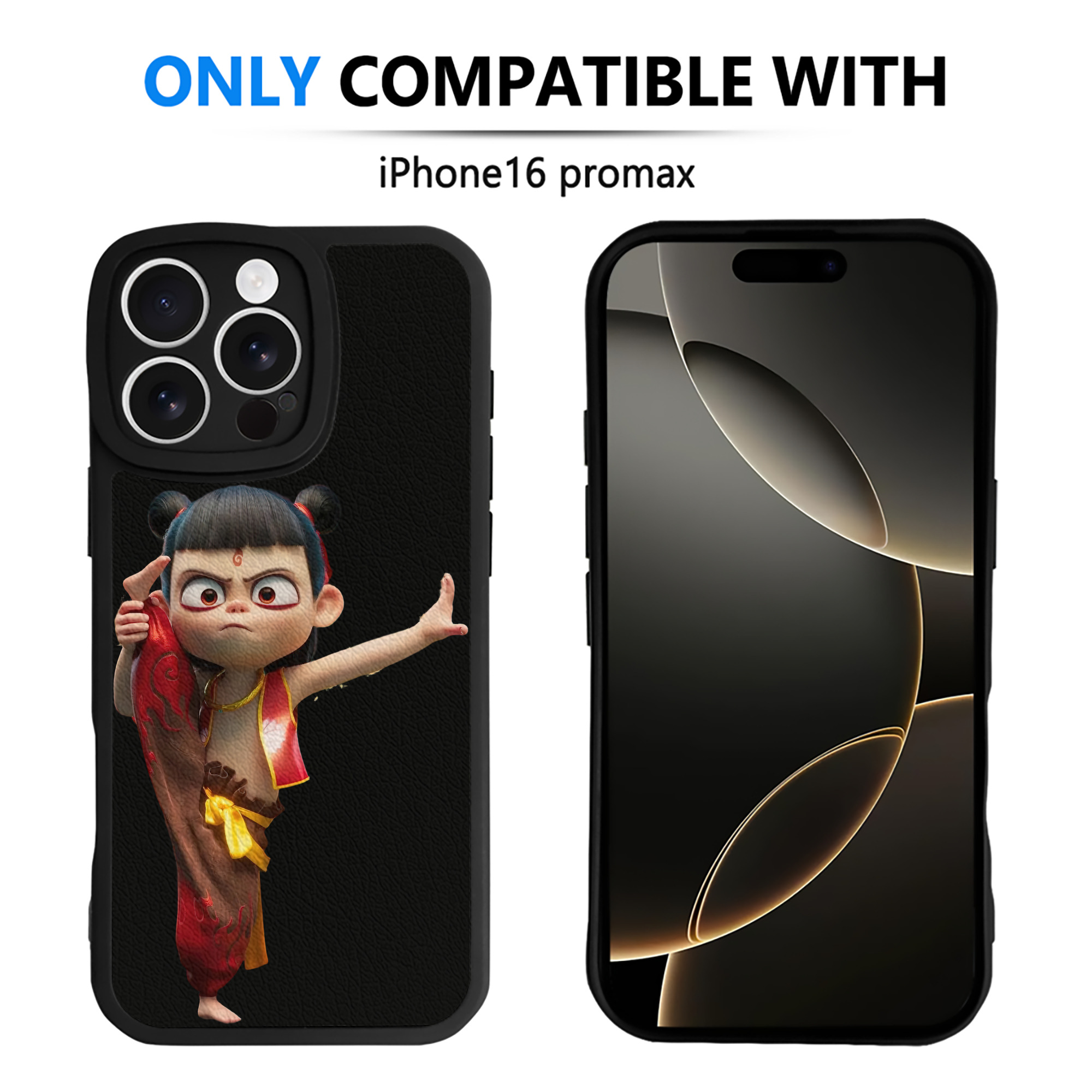 （画像用） Ne Zha 2 ナタ 魔童の大暴れ 【iPhone 16シリーズ対応】シリコンスマホケース（レザー調） 材質：シリコン